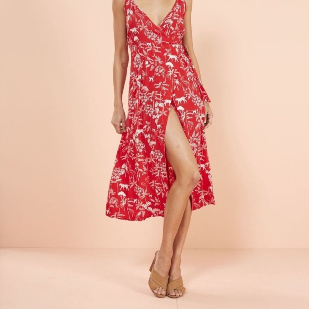 NEW MINKPINK Midi Red Dress Size XS